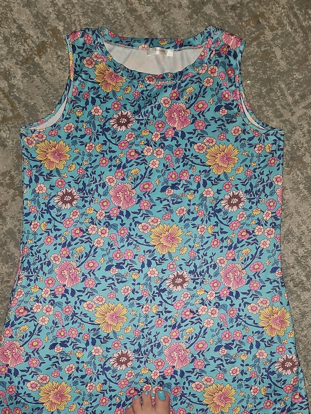 Hount Turquoise Floral Maxi Dress Large - Picture 3 of 10